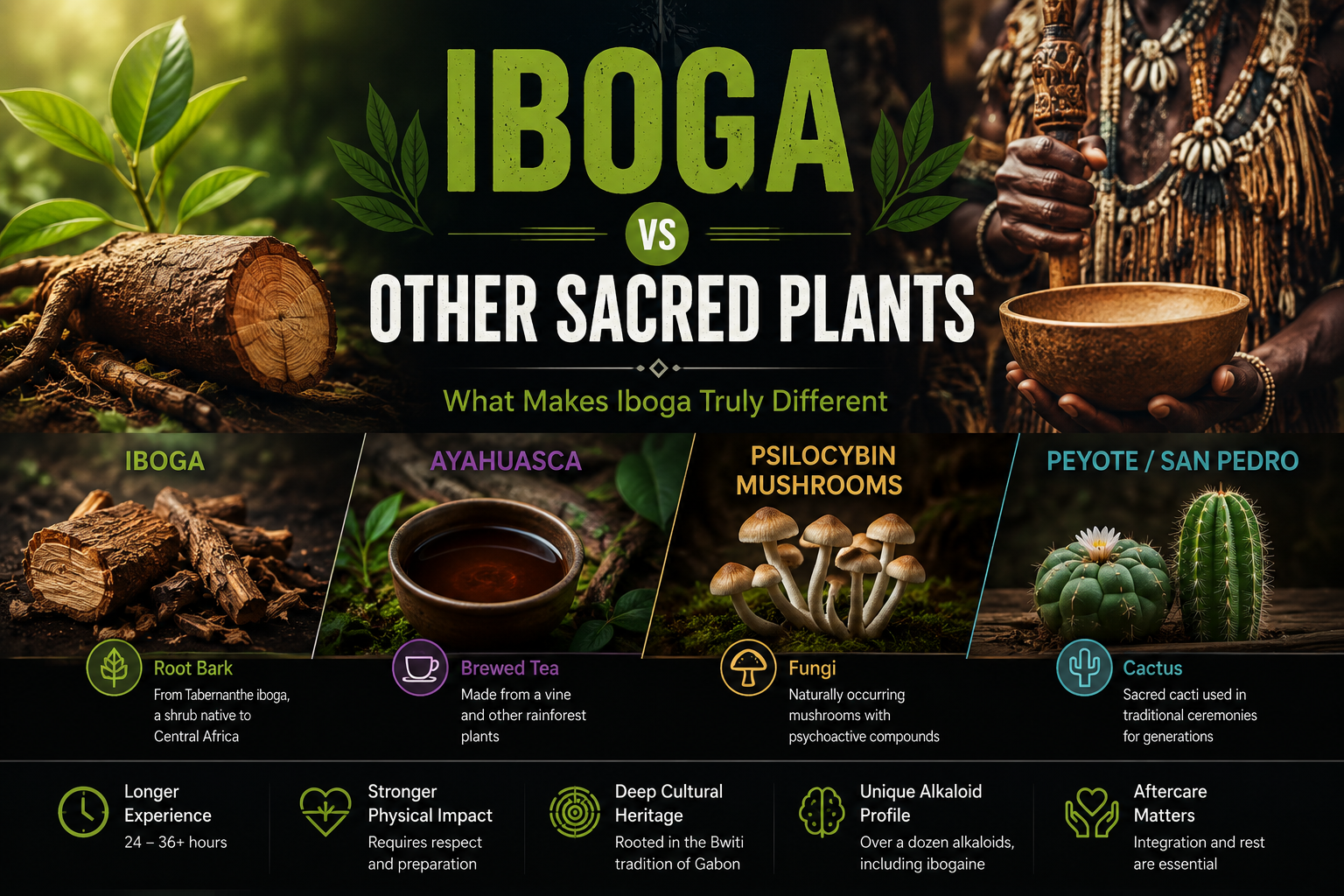 How Iboga Differs from Other Sacred Plants