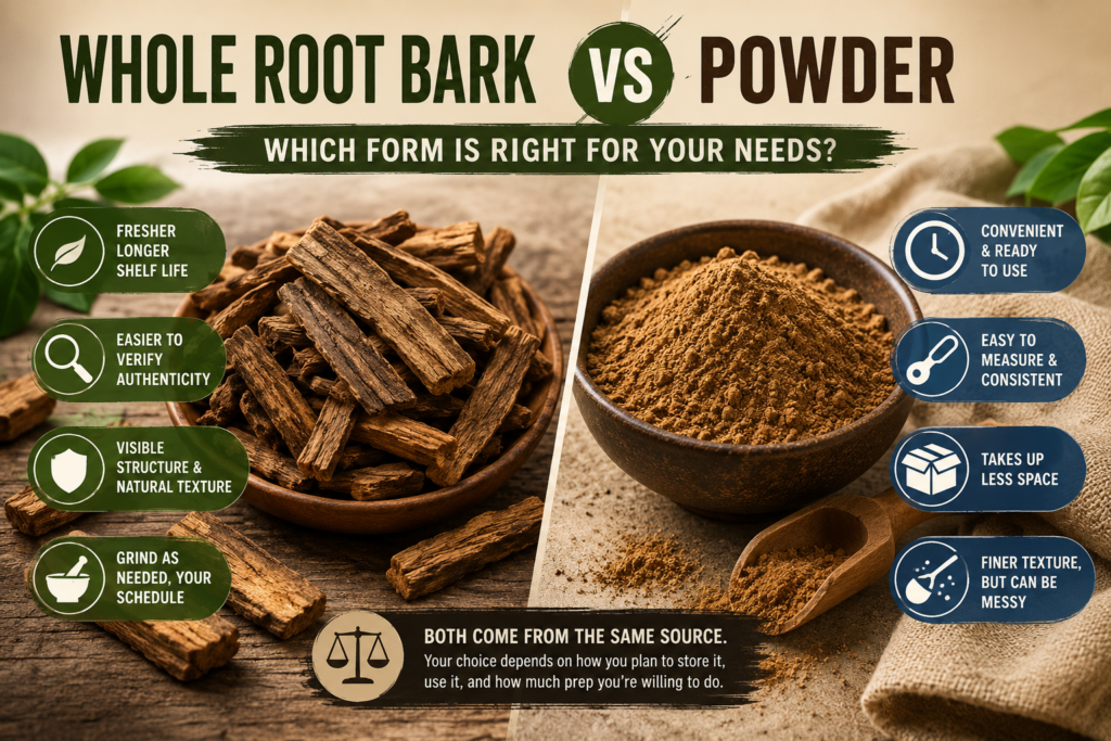 Whole Root Bark vs Powder Which Form Is Right for Your Needs